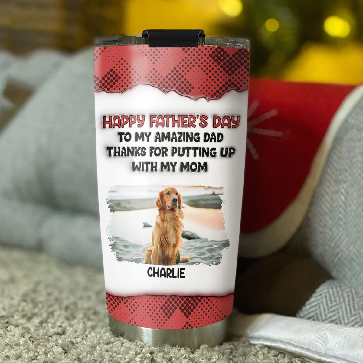 Putting Up With Photo - Personalized Custom 3D Inflated Effect Tumbler - Image 3