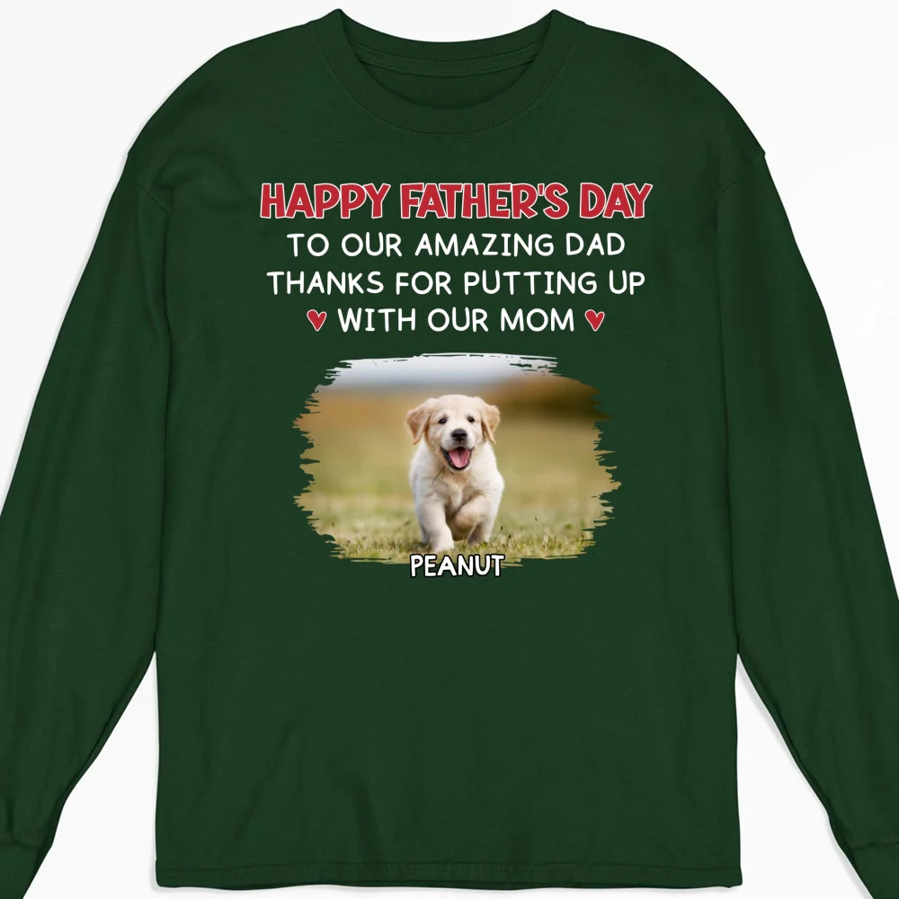 Putting Up With Version 2 Photo - Personalized Custom Long Sleeve T-shirt - Image 4