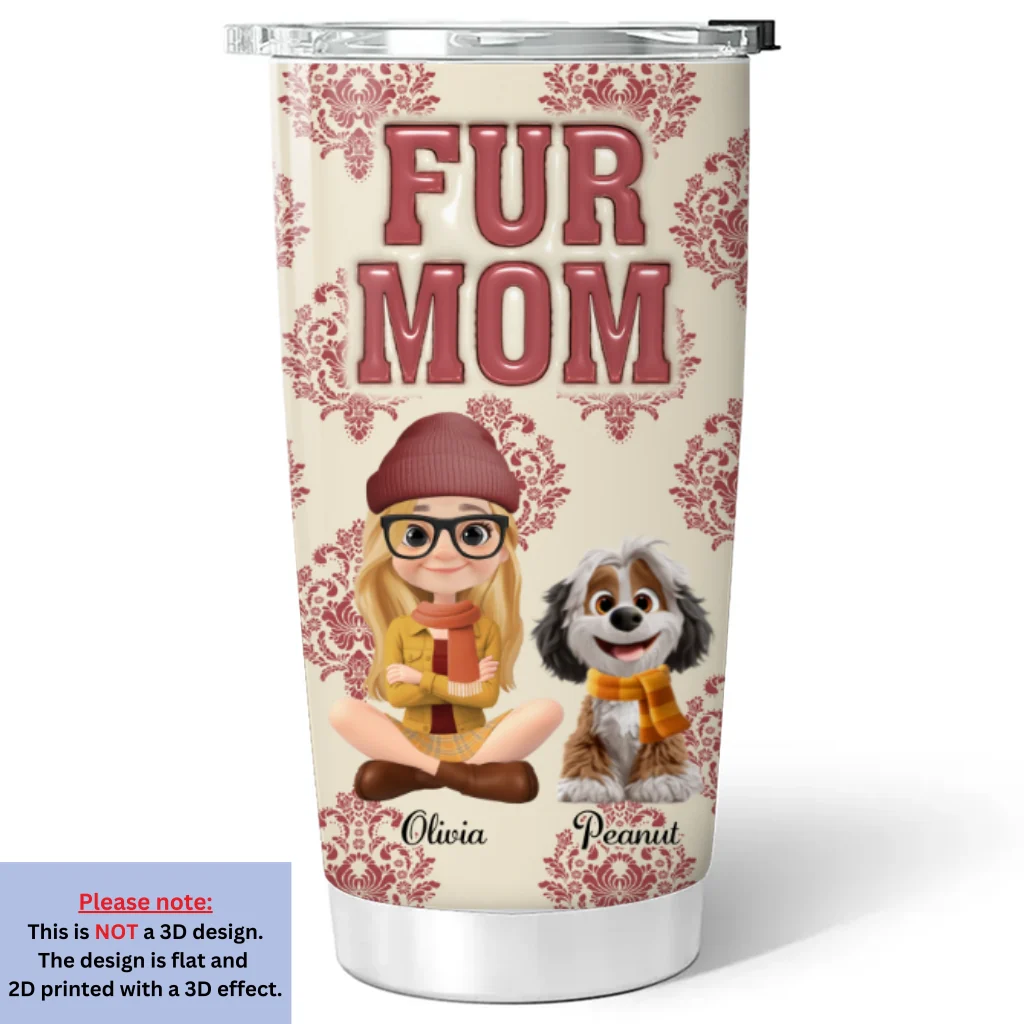 Queen Of Pets - Personalized Custom 3D Inflated Effect Tumbler - Image 5
