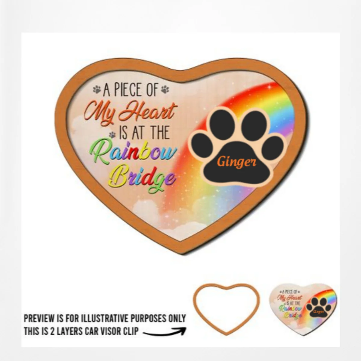 Rainbow Bridge - Personalized Custom Car Visor Clip - Image 5