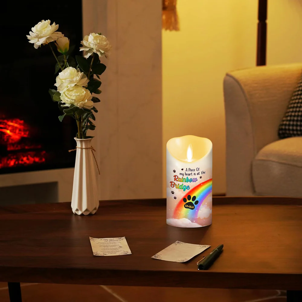 Rainbow Bridge - Personalized Custom LED Candle - Image 3