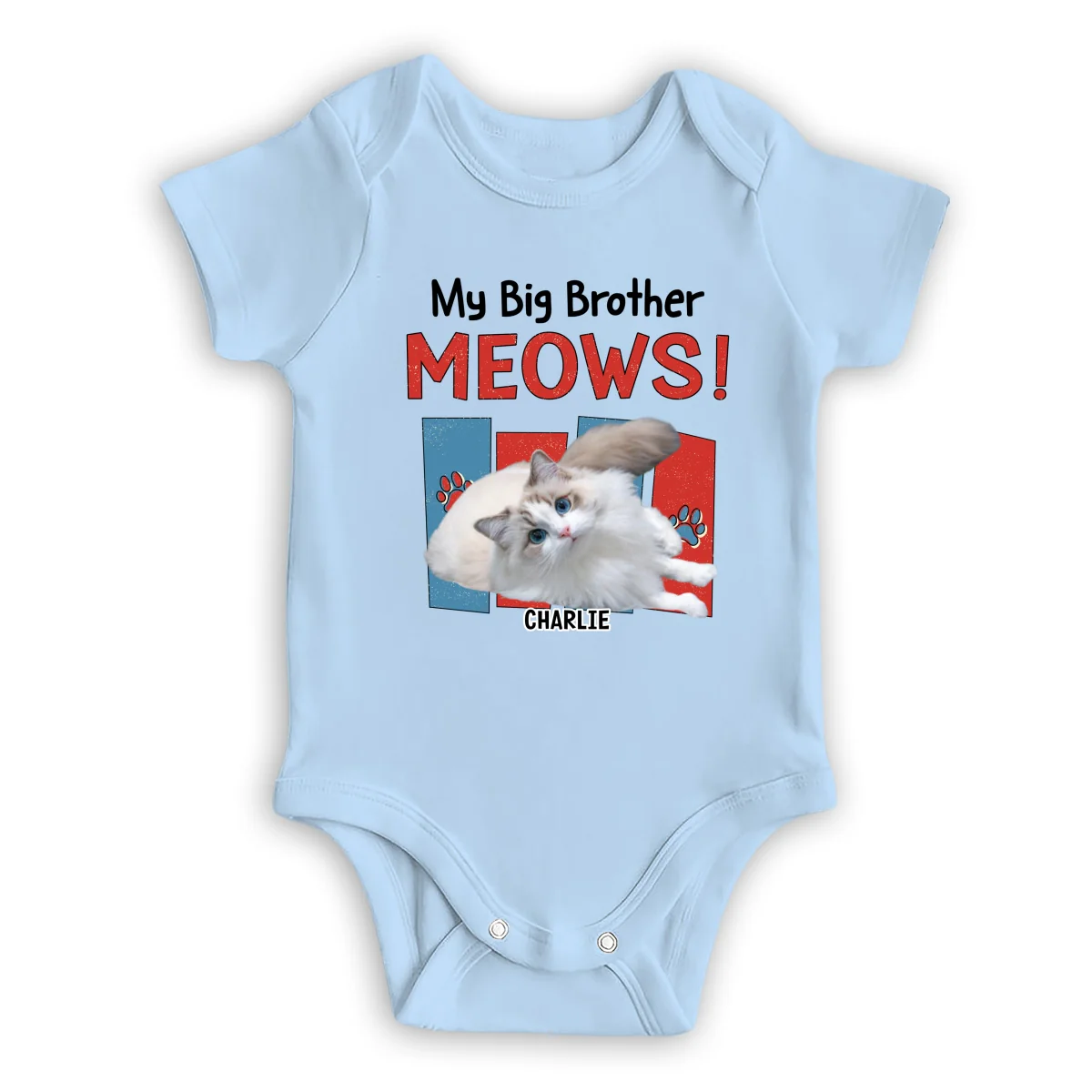 Raised With Cats Photo - Personalized Custom Baby Onesie - Image 6