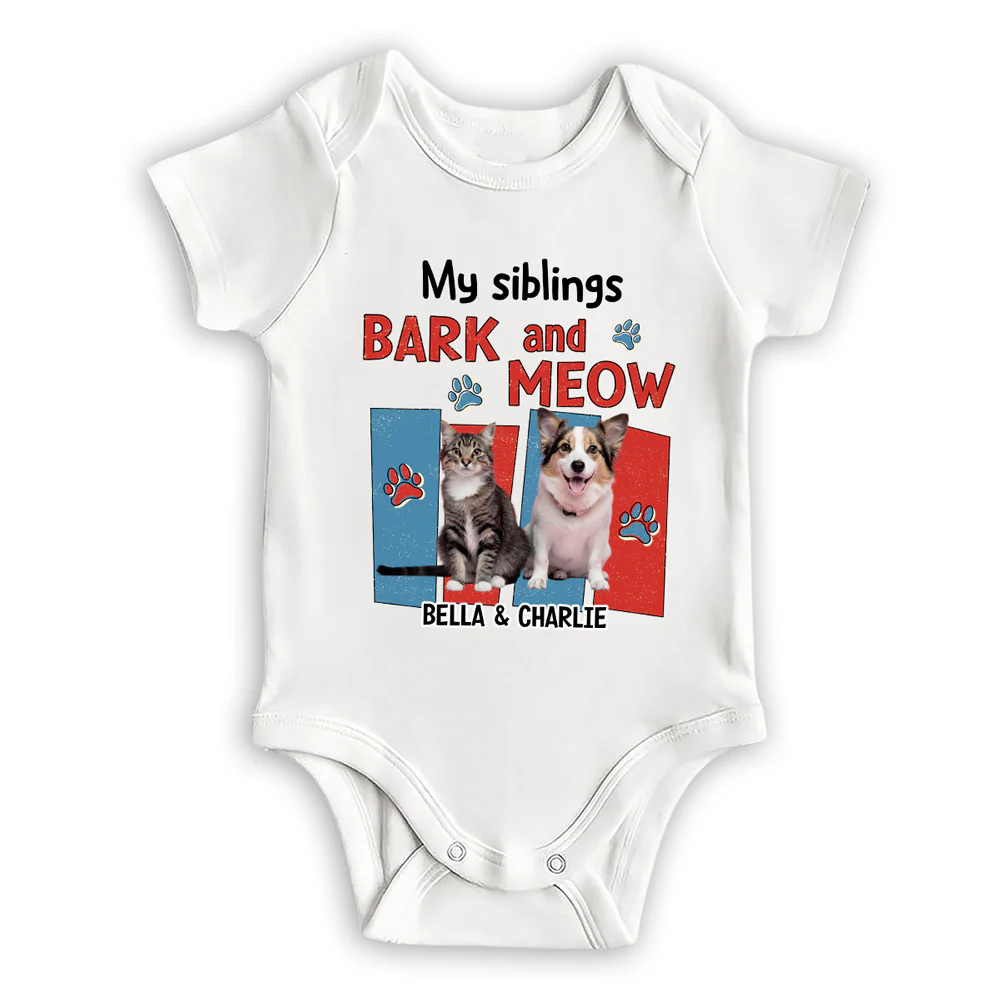 Raised With Pets Photo - Personalized Custom Baby Onesie