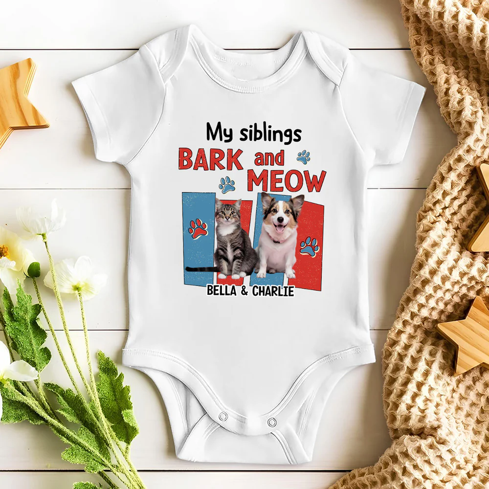 Raised With Pets Photo - Personalized Custom Baby Onesie - Image 5