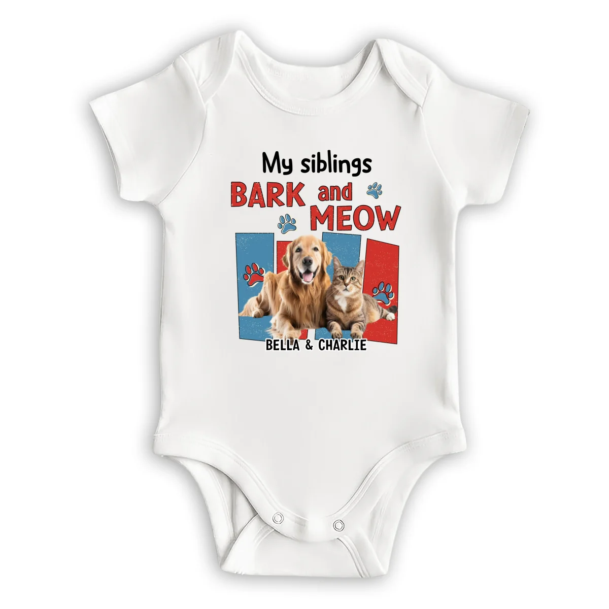 Raised With Pets Photo - Personalized Custom Baby Onesie - Image 6