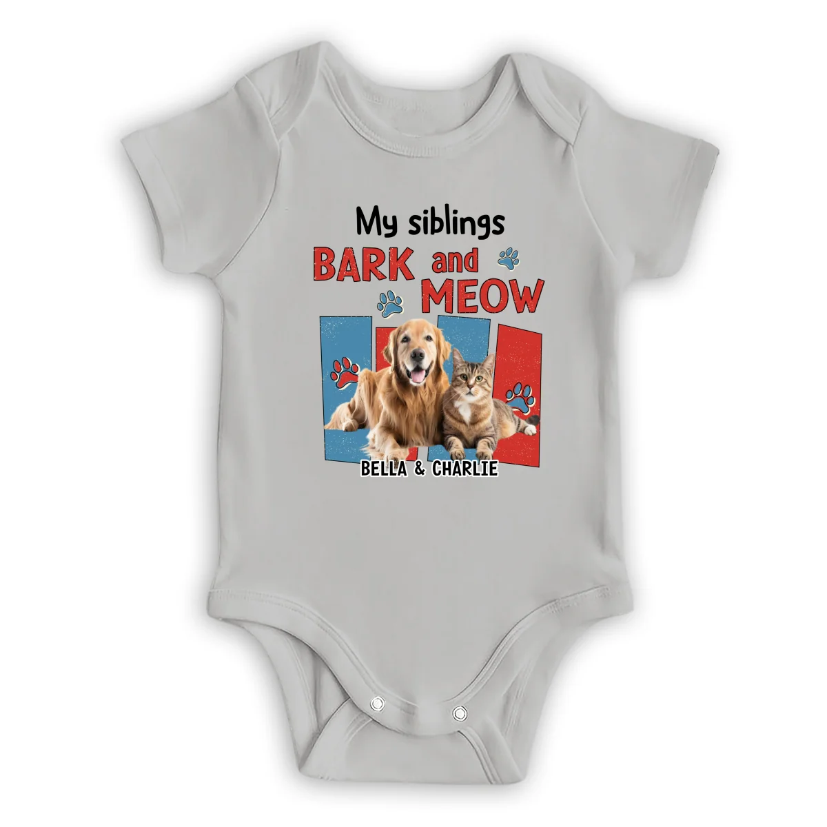 Raised With Pets Photo - Personalized Custom Baby Onesie - Image 7