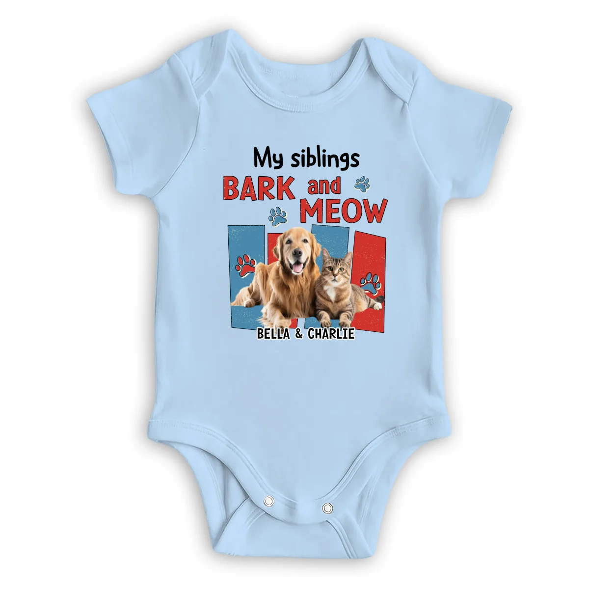 Raised With Pets Photo - Personalized Custom Baby Onesie - Image 8