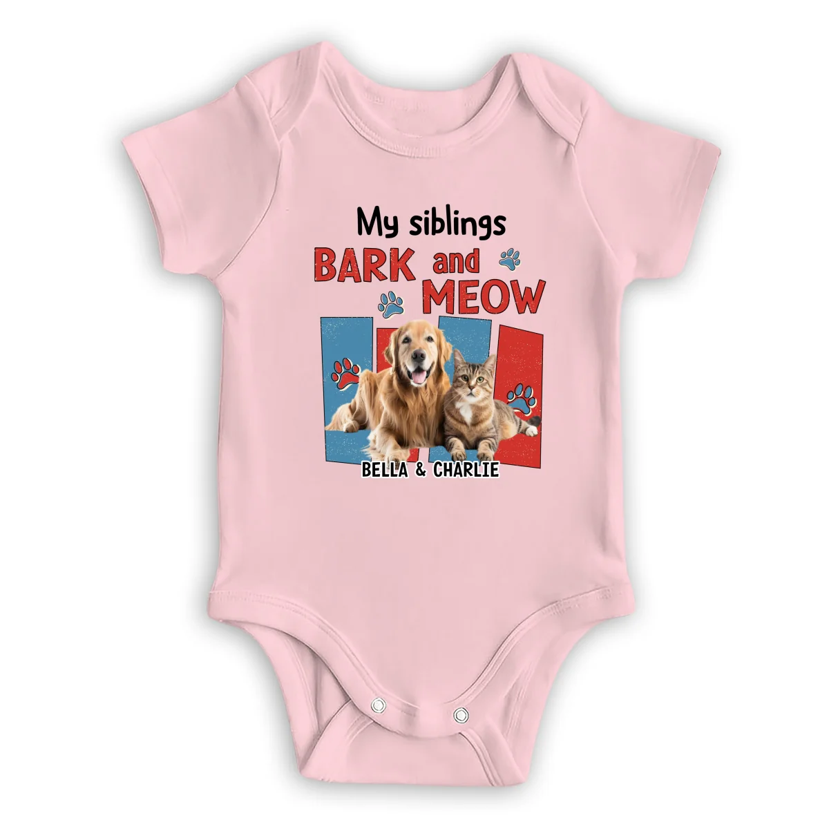Raised With Pets Photo - Personalized Custom Baby Onesie - Image 9