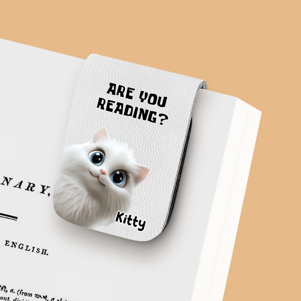 Reading Or Not Meow Ver - Personalized Custom Leather Bookmark - Image 10
