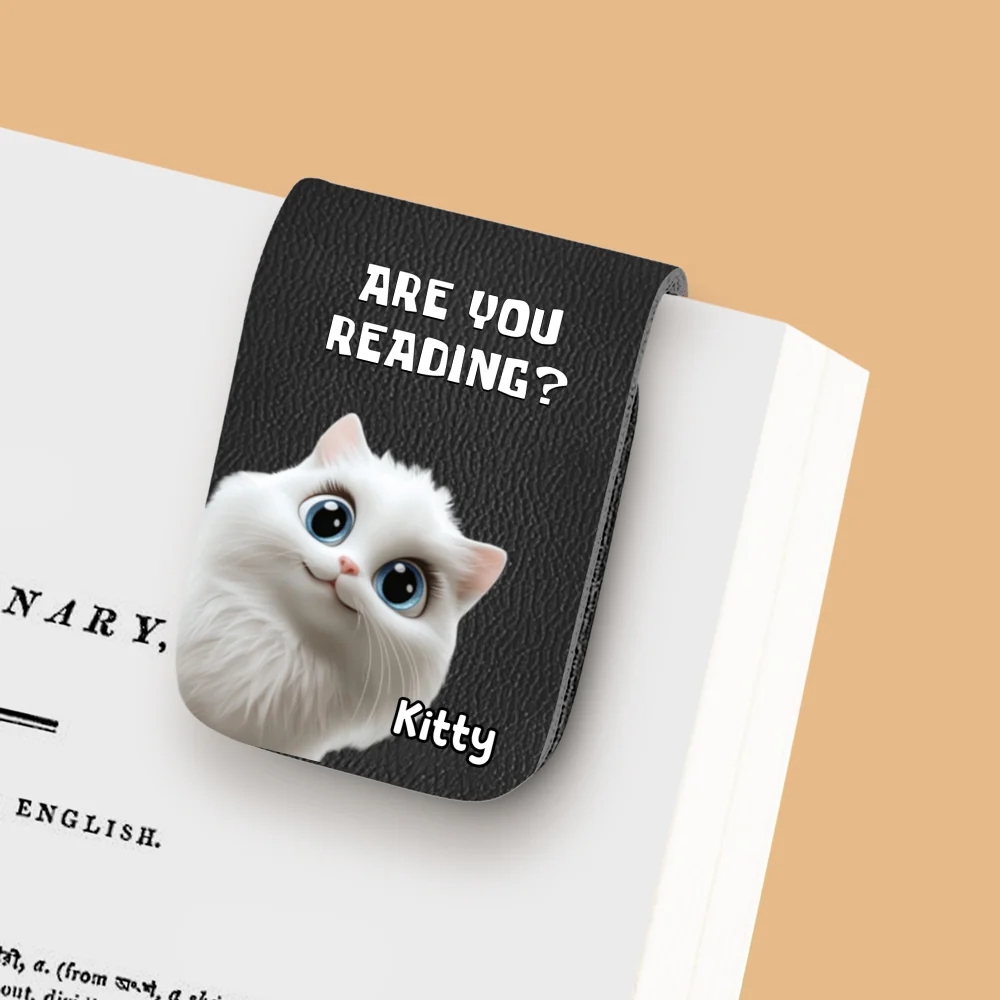 Reading Or Not Meow Ver - Personalized Custom Leather Bookmark - Image 6