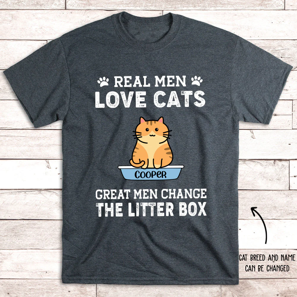 Real Men Love Cats - Personalized Custom Unisex T-shirt - Image 5