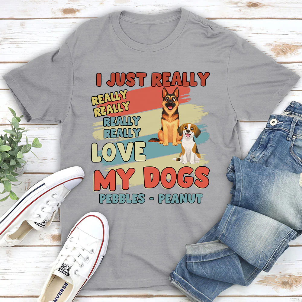 Really Really Love Storybook Dog - Personalized Custom Unisex T-Shirt - Image 2