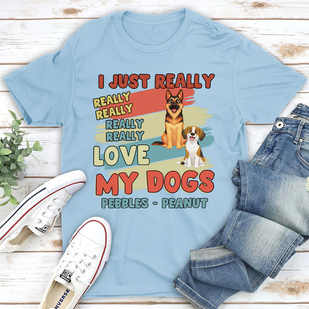 Really Really Love Storybook Dog - Personalized Custom Unisex T-Shirt - Image 3
