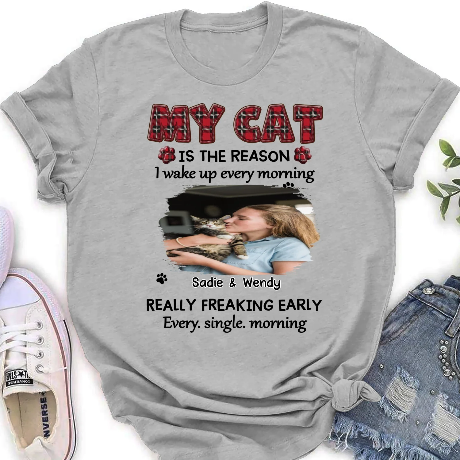 Reason Why I Wake Up Photo - Personalized Custom Women's T-Shirt - Image 3