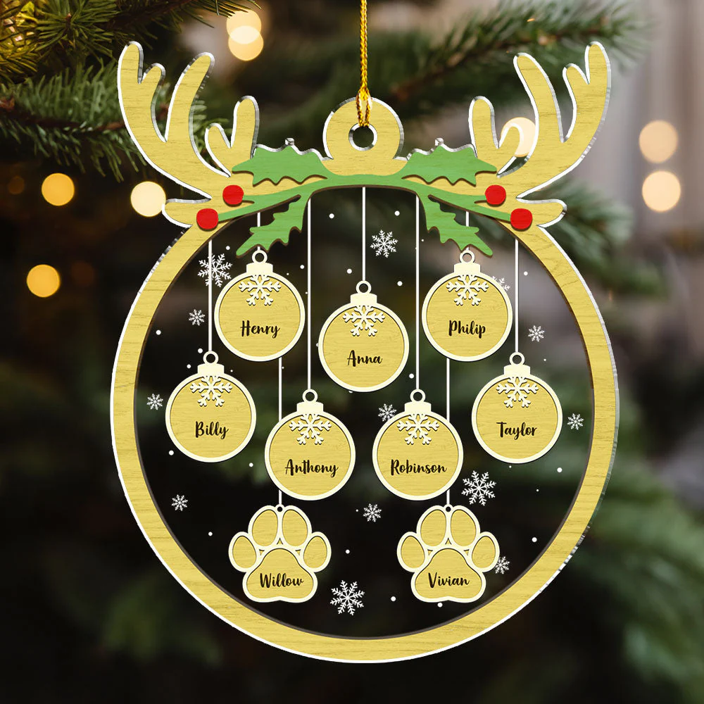 Red Paw Charm 2 - Personalized Custom Acrylic Ornament - Image 5