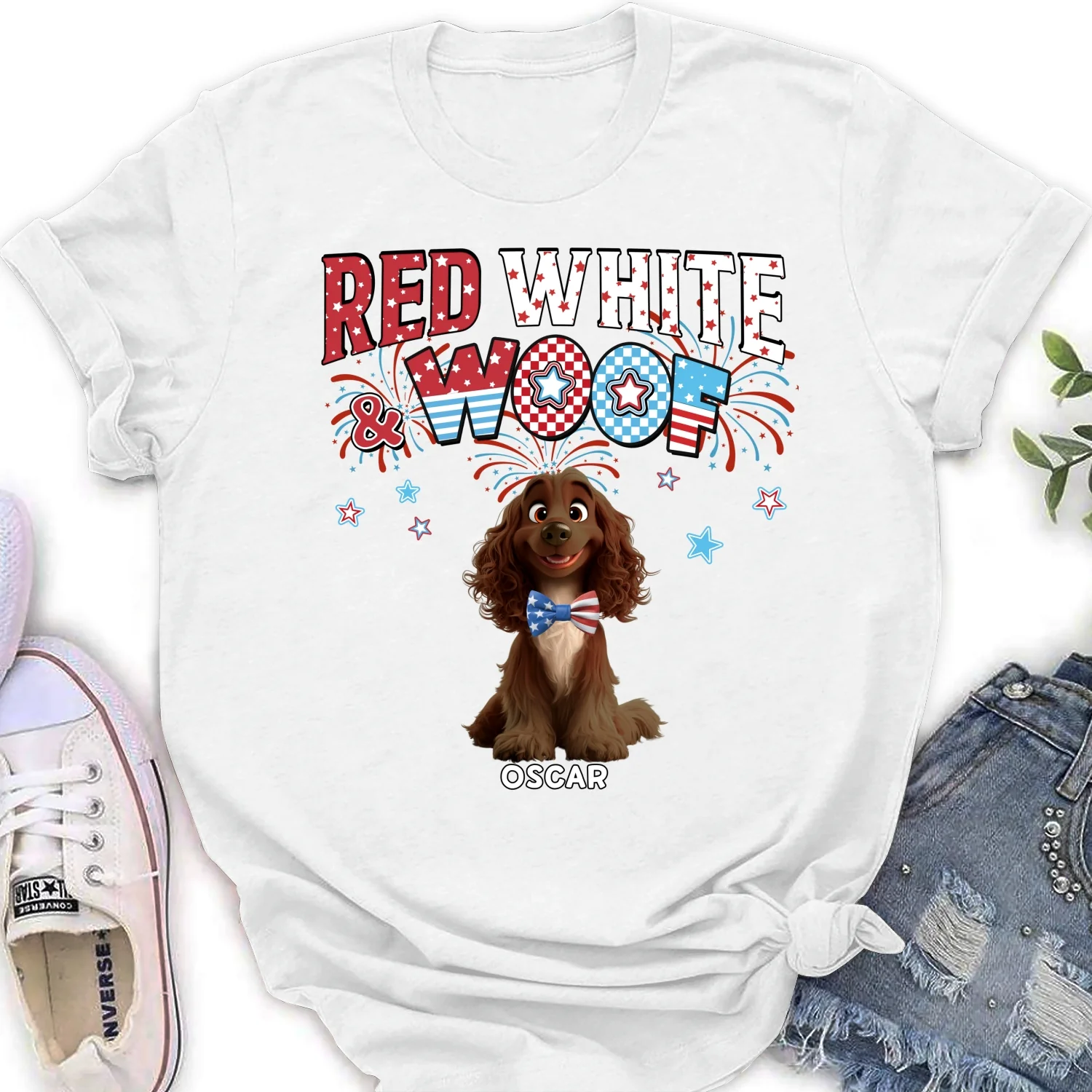 Red White You - Personalized Custom Women T-Shirt - Image 5