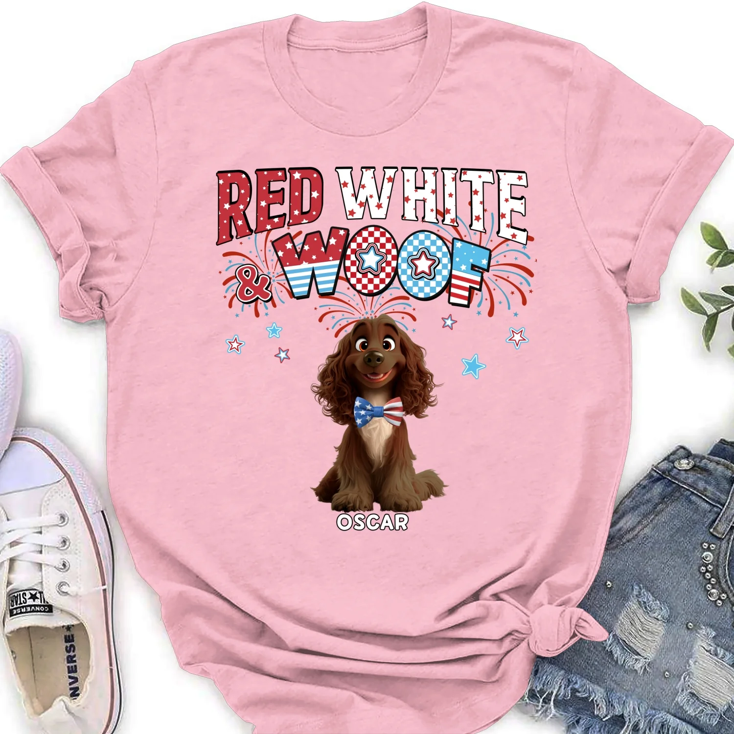 Red White You - Personalized Custom Women T-Shirt - Image 7