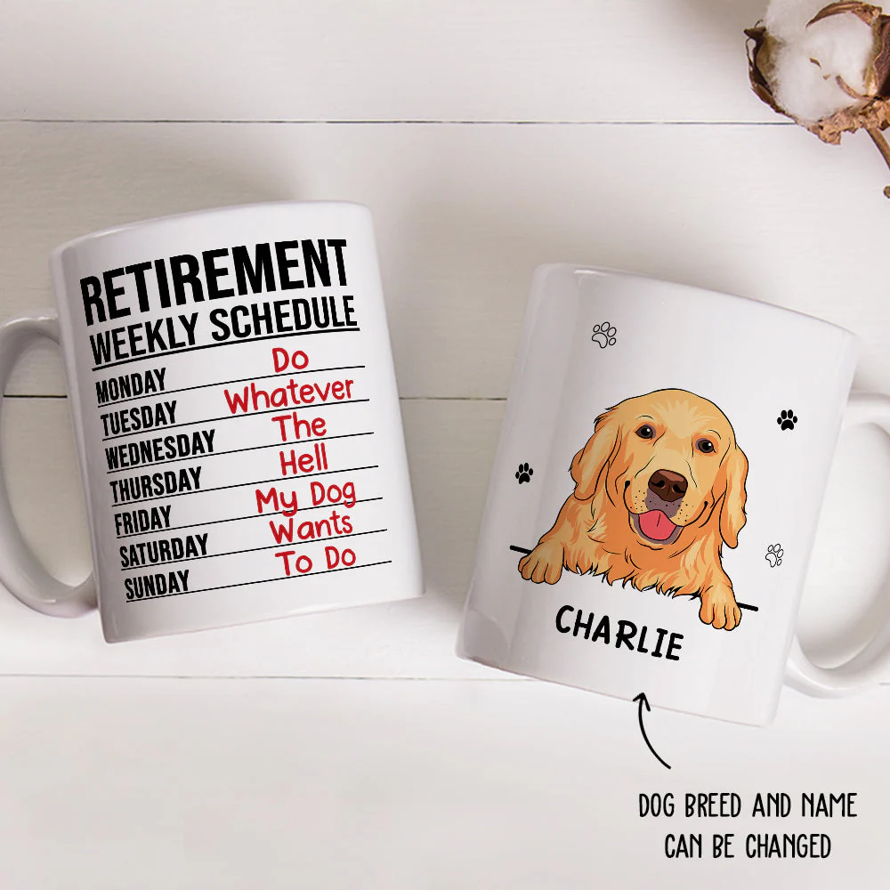 Retirement Weekly Schedule - Personalized Custom Coffee Mug - Image 3