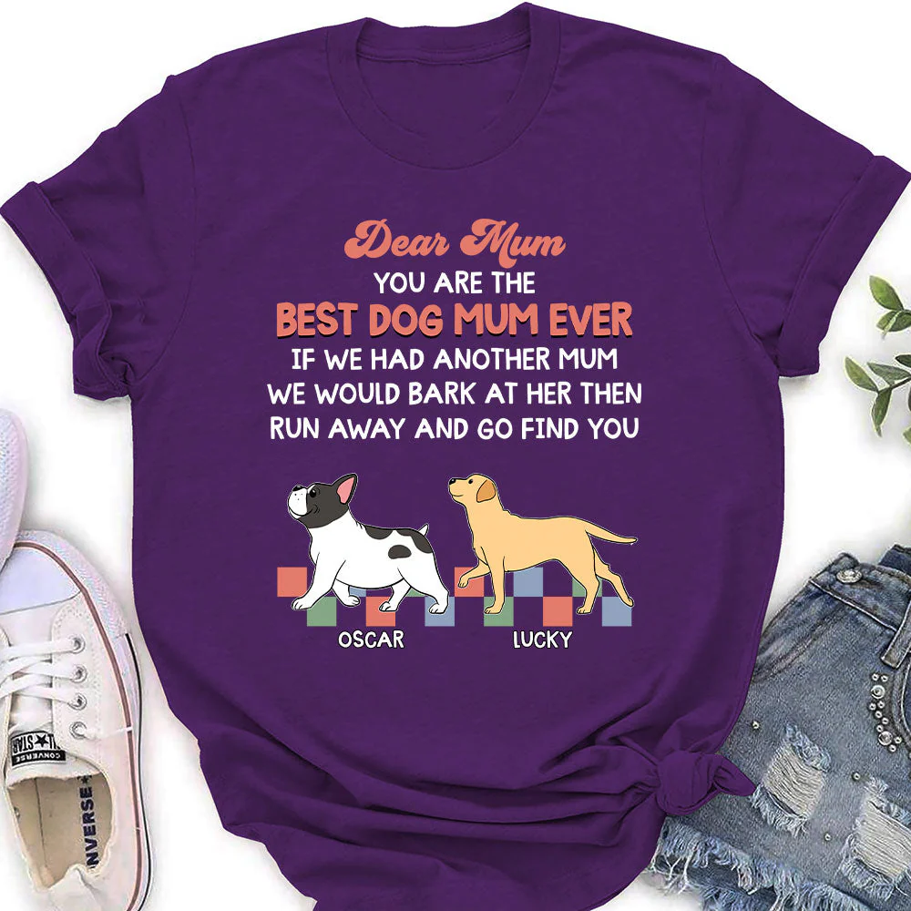 Retro Dog Mom - Personalized Custom Women's T-shirt - Image 3