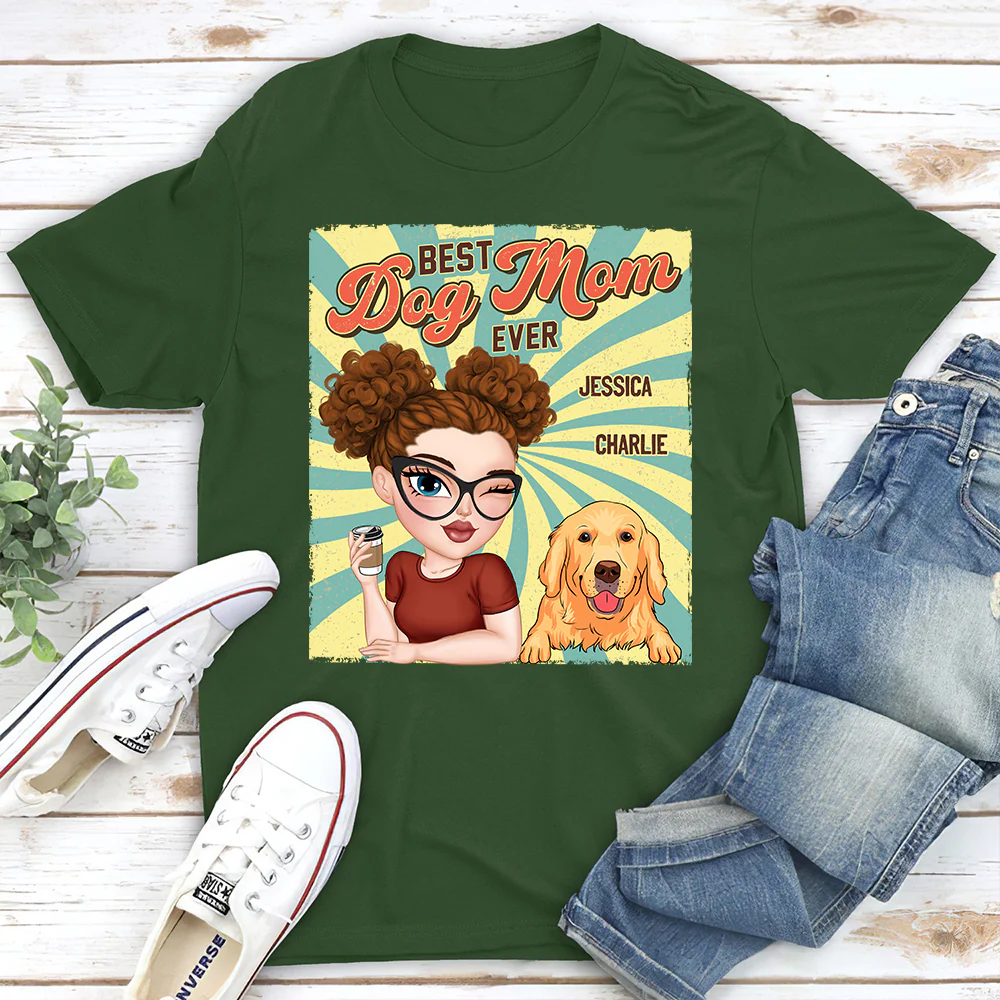 Retro Funny Dog Shirt - Personalized Custom Unisex T-shirt - Image 3