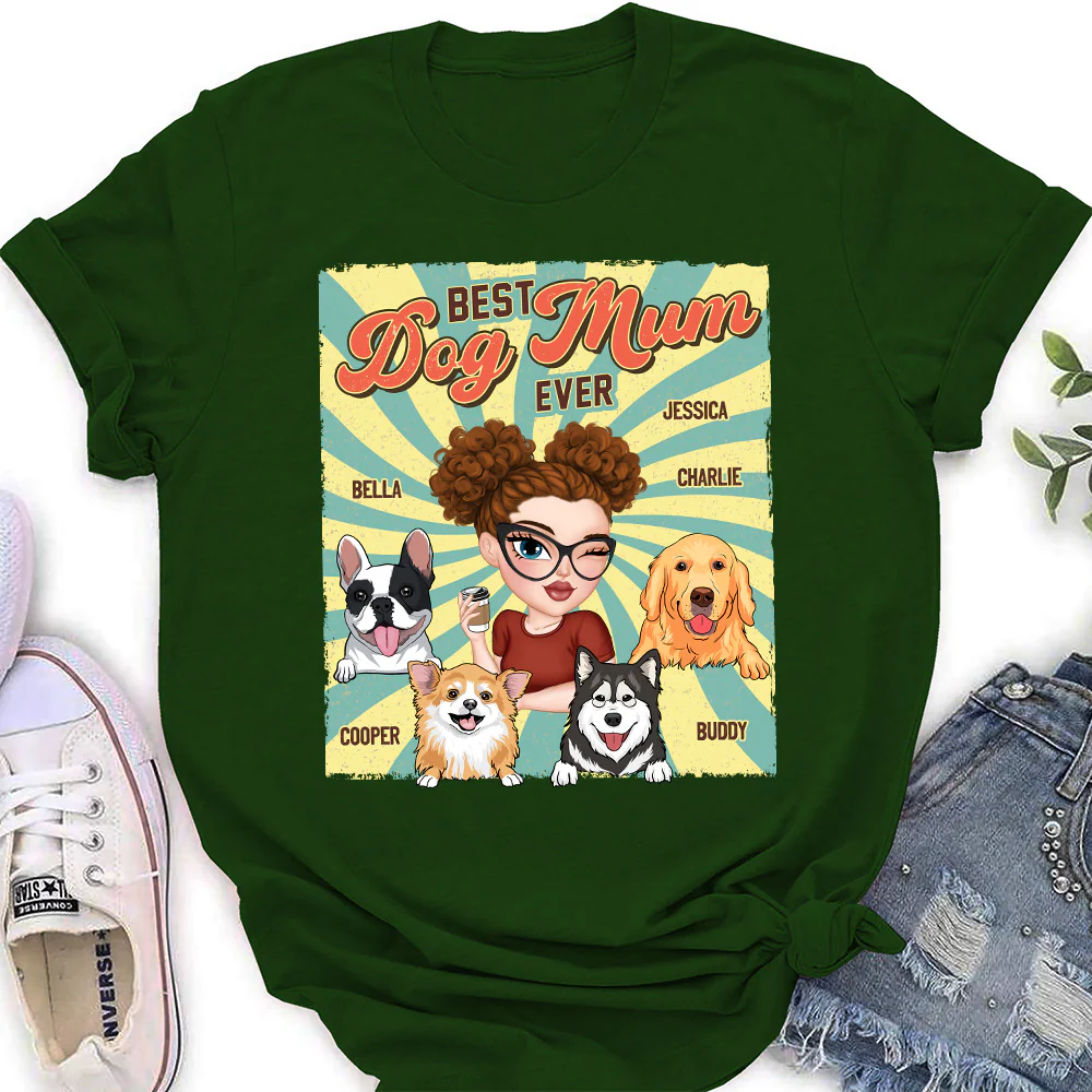 Retro Funny Dog Shirt - Personalized Custom Women's T-shirt - Image 4