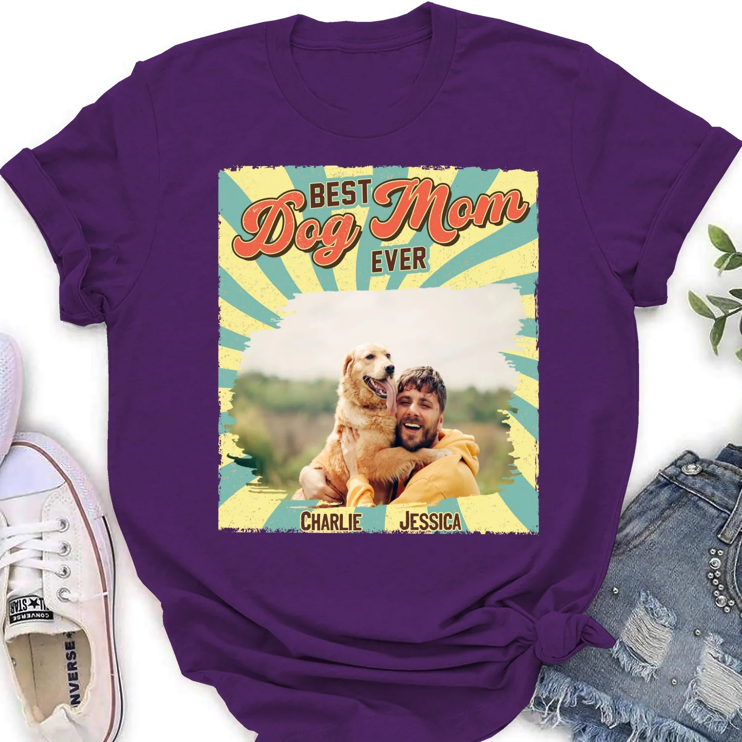 Retro Funny Dog Shirt Photo - Personalized Custom Women's T-shirt - Image 6