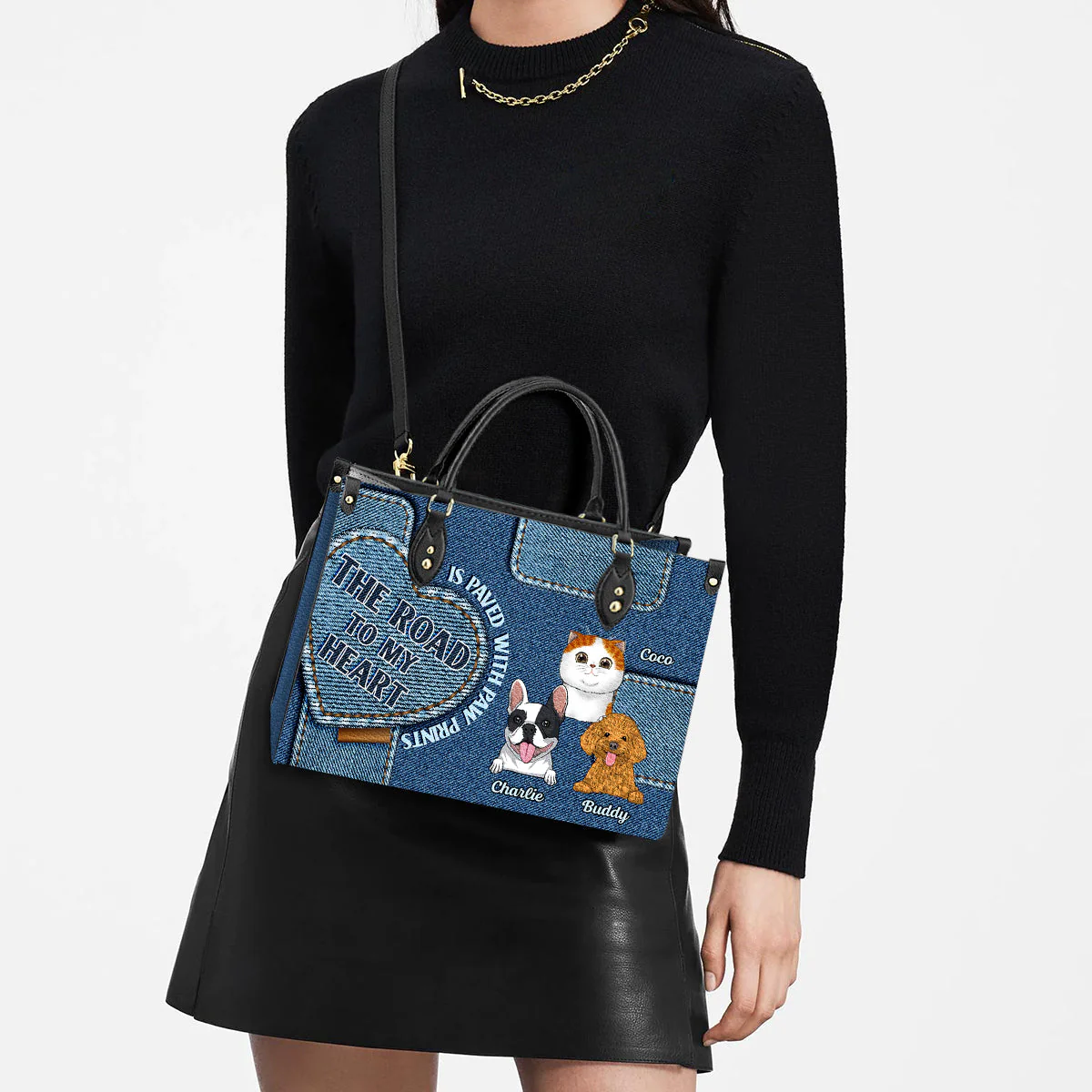 Road To My Heart - Personalized Custom Leather Bag - Image 4
