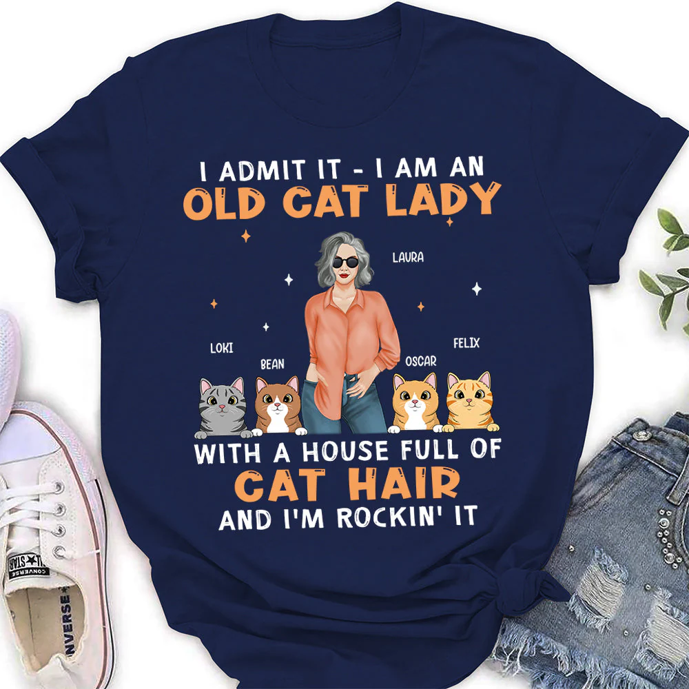 Rockin' Cat Lady Life - Personalized Custom Unisex T-shirt - Image 5