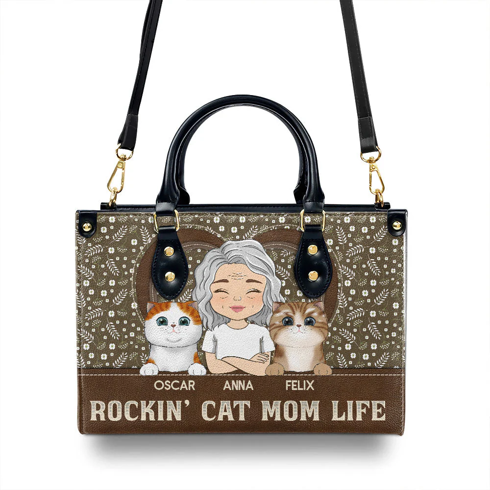 Rockin Mom Life - Personalized Custom Leather Bag - Image 2