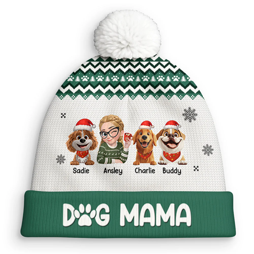 Rocking Around The Christmas Tree - Personalized Custom Bobble Beanie Hat - Image 4