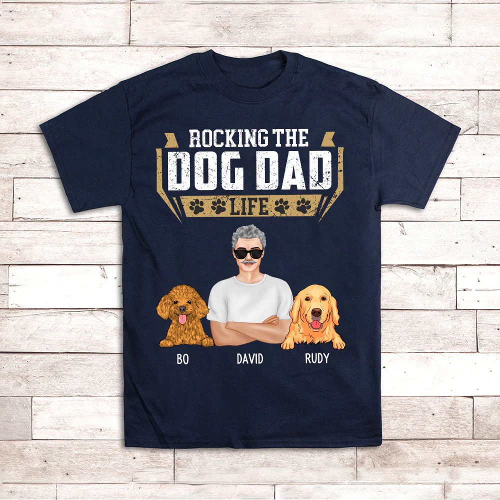 Rocking Dog Dad - Personalized Custom Unisex T-shirt - Image 2