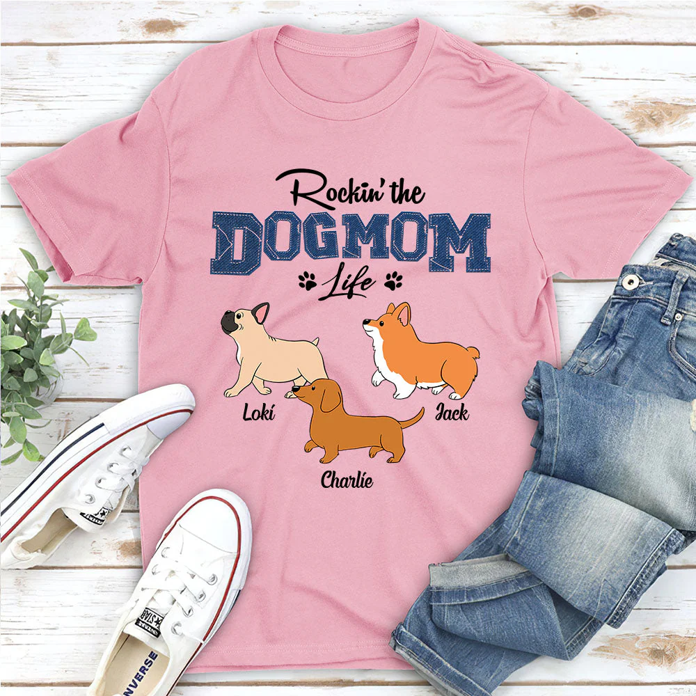 Rocking Dog Mom - Personalized Custom Unisex T-shirt - Image 3