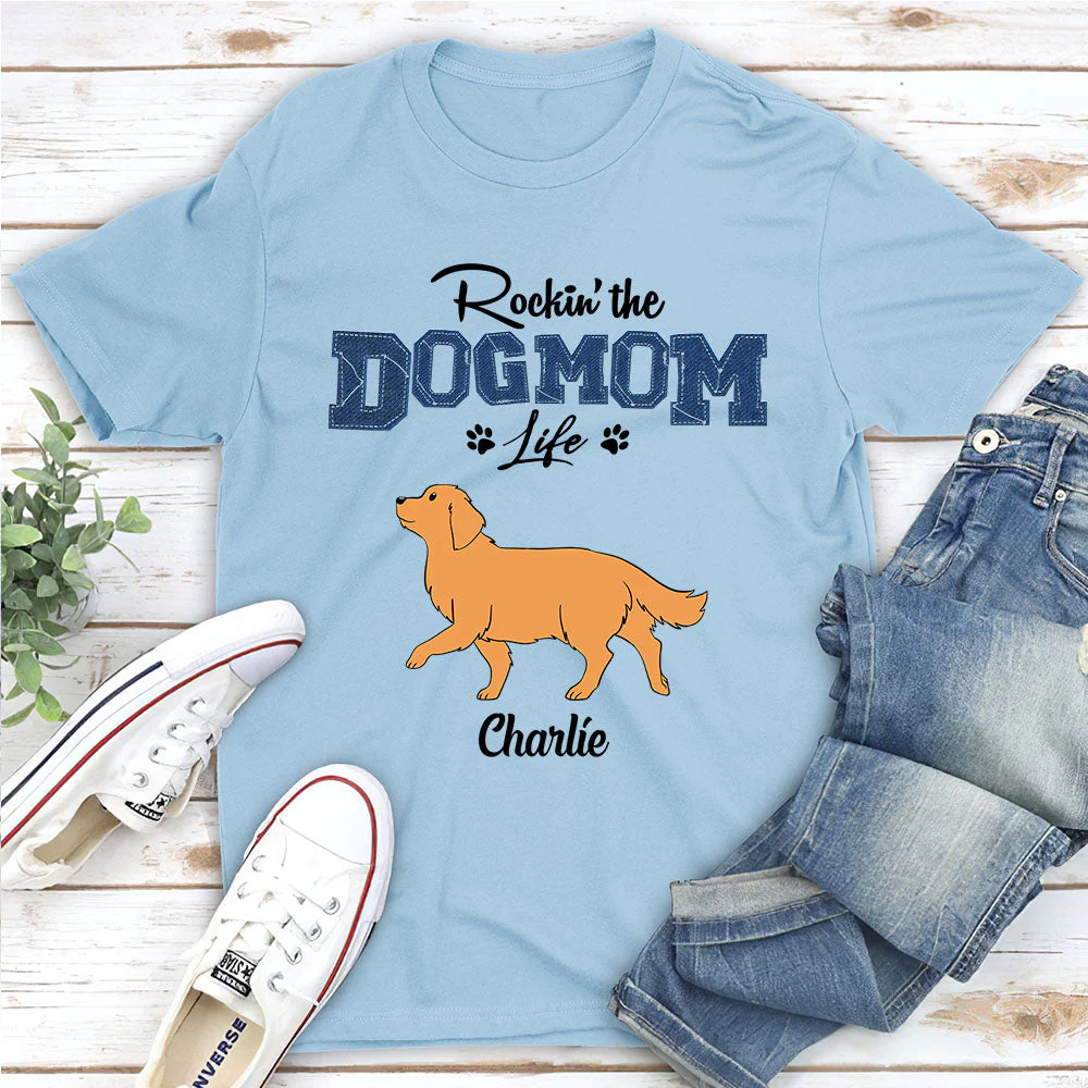 Rocking Dog Mom - Personalized Custom Unisex T-shirt - Image 5