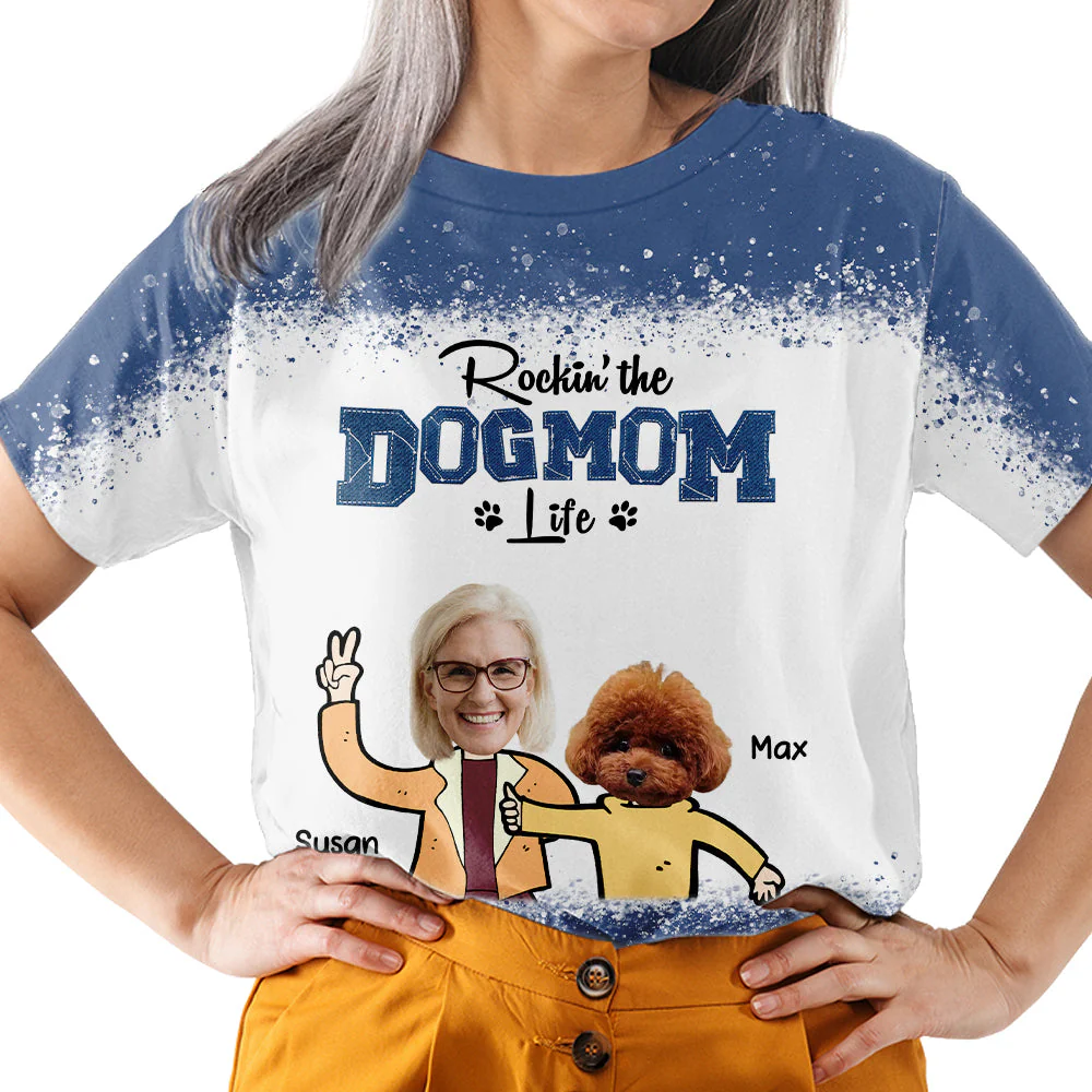Rocking Mom Life - Personalized Custom Photo All-over-print T-shirt - Image 3