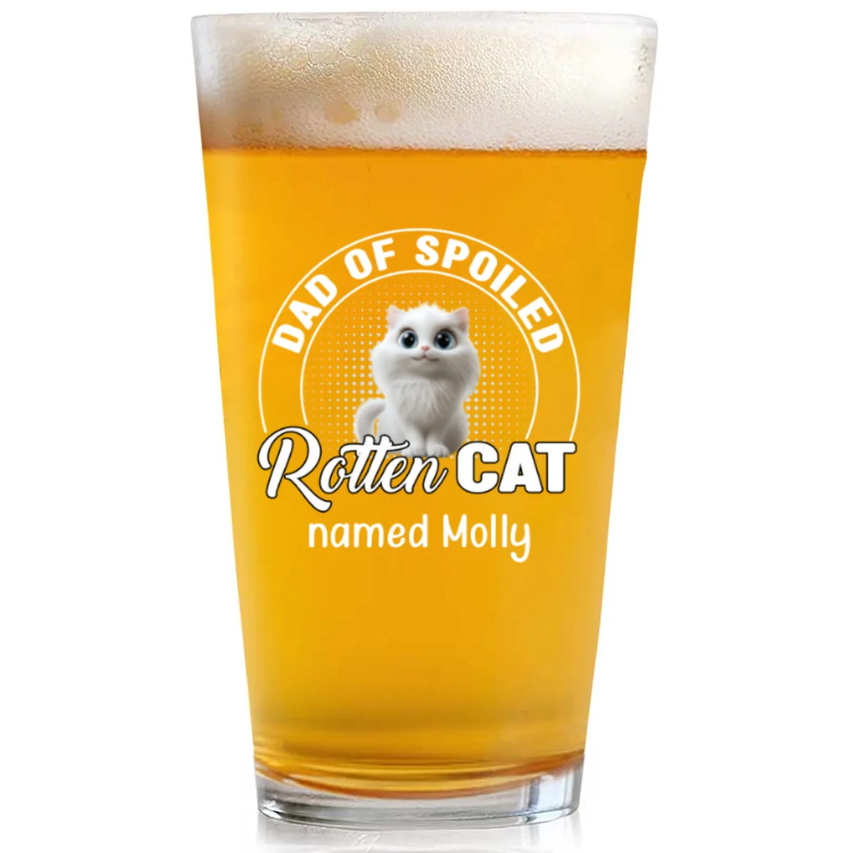 Rotten Cat Cartoon - Personalized Custom Beer Glass - Image 6