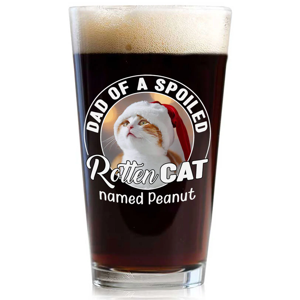 Rotten Cat Cartoon Photo - Personalized Custom Beer Glass