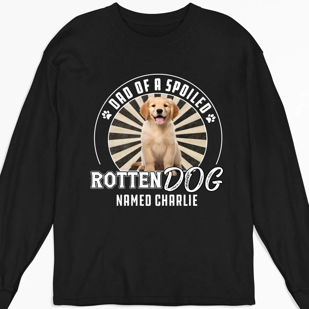 Rotten Dog Of Mom Retro Photo - Personalized Custom Long Sleeve T-Shirt - Image 2