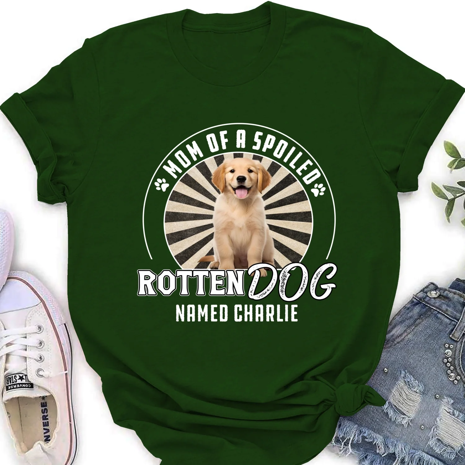 Rotten Dog Of Mom Retro Photo - Personalized Custom Women's T-Shirt - Image 4