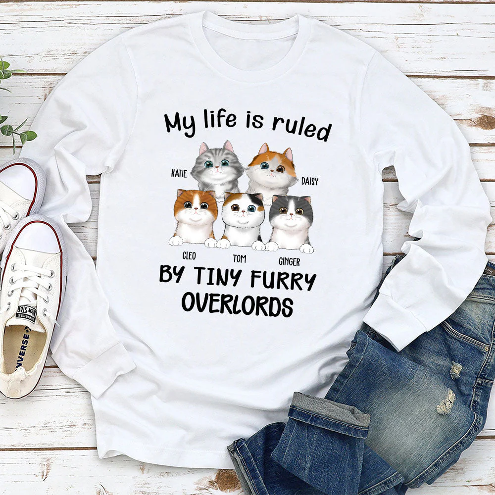 Ruled By Cats - Personalized Custom Long Sleeve T-shirt - Image 2