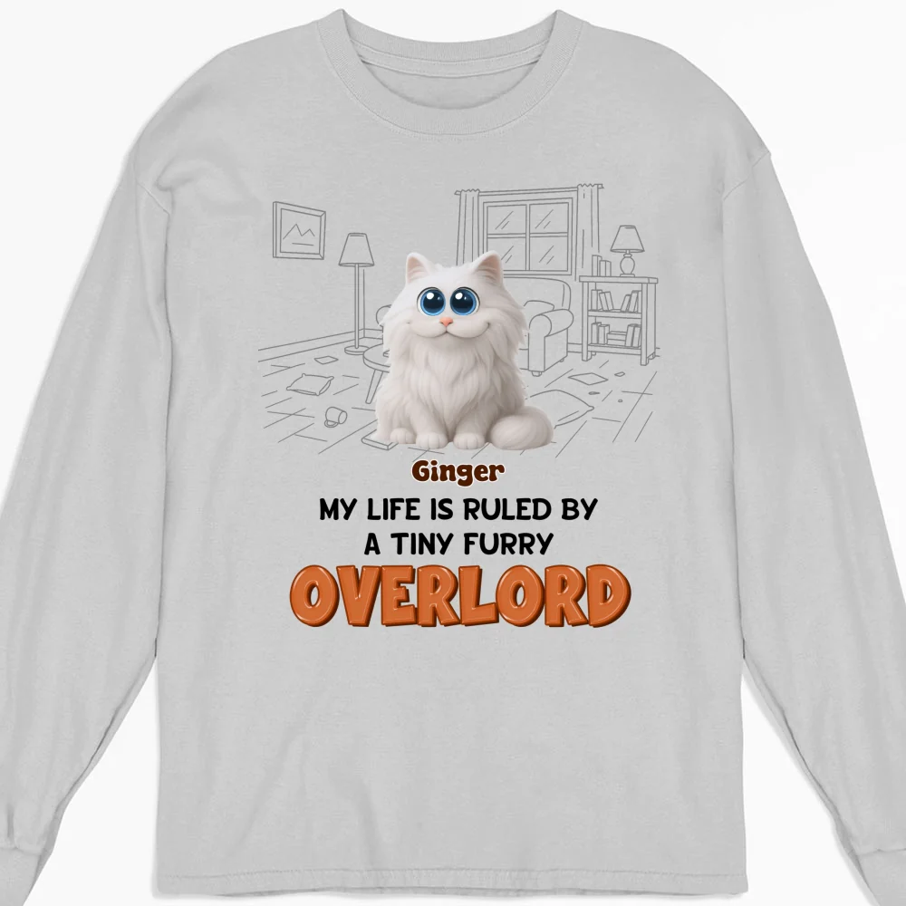 Ruled By Chunky Funny Cats - Personalized Custom Long Sleeve T-shirt - Image 3
