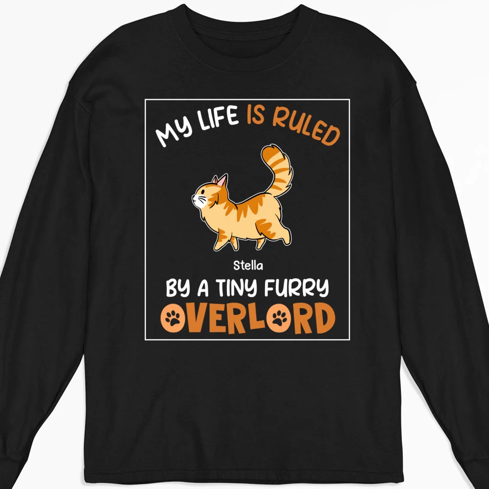 Ruled By Tiny Furry Overlords - Personalized Custom Long Sleeve T-shirt - Image 4