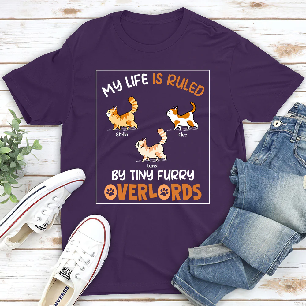 Ruled By Tiny Furry Overlords - Personalized Custom Unisex T-shirt - Image 4