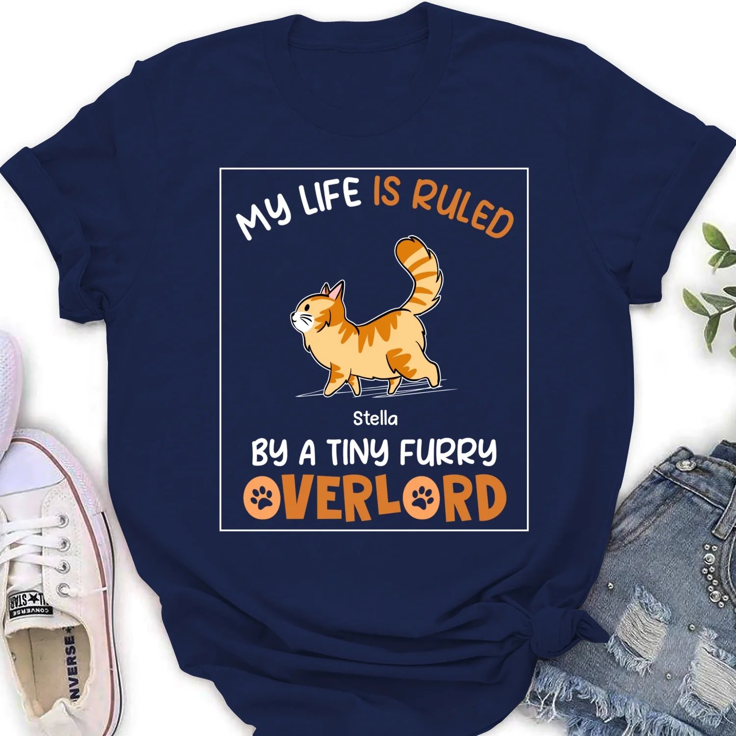 Ruled By Tiny Furry Overlords - Personalized Custom Women's T-shirt - Image 9