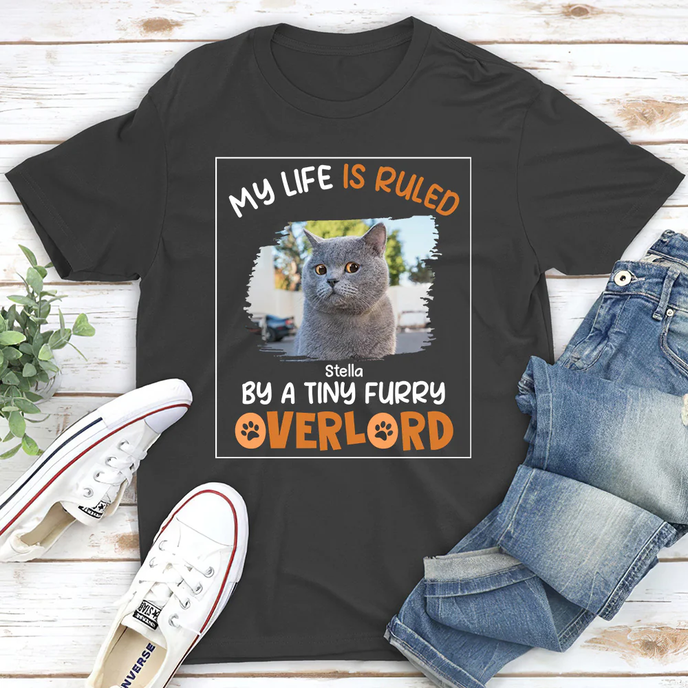 Ruled By Tiny Furry Overlords Photo - Personalized Custom Unisex T-shirt