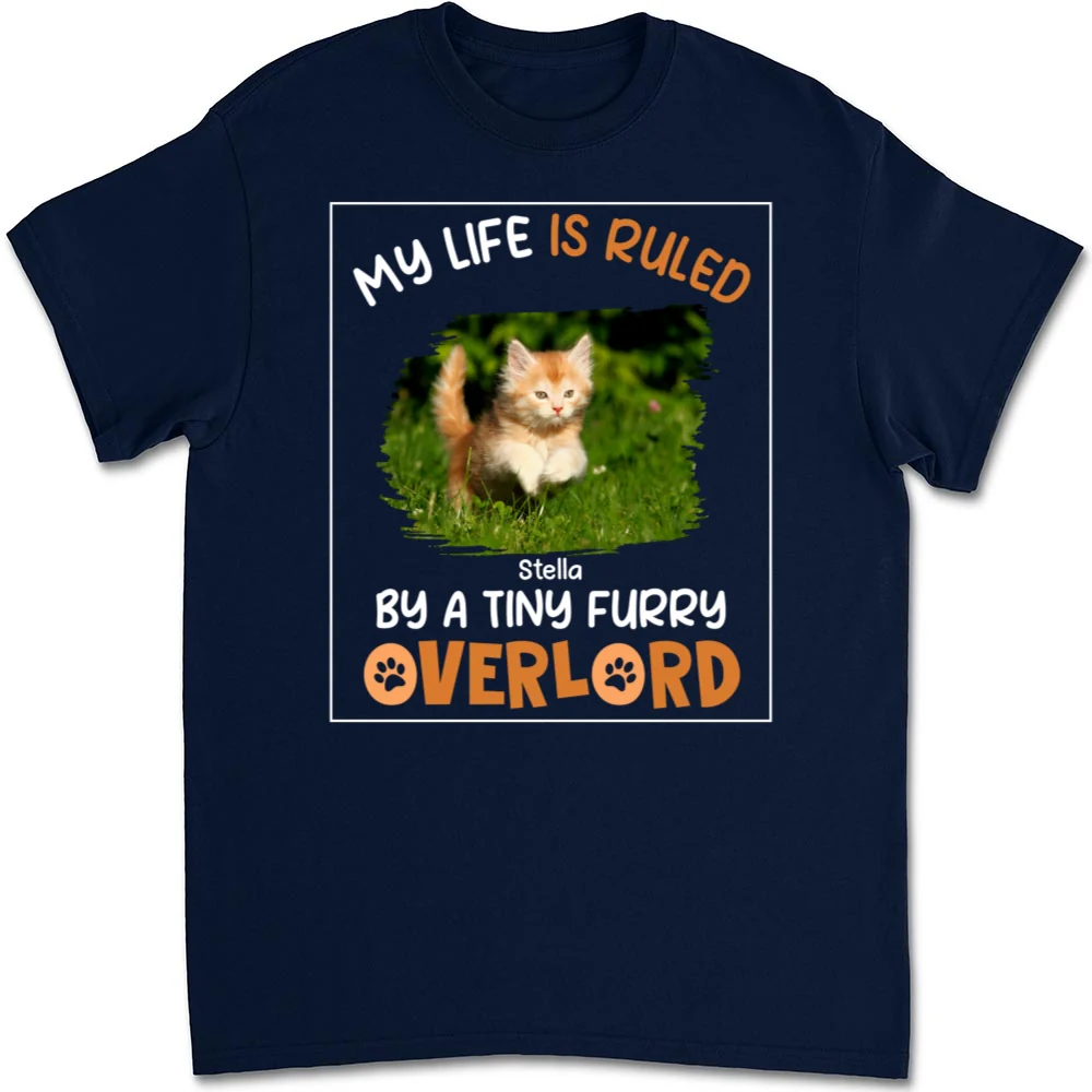 Ruled By Tiny Furry Overlords Photo - Personalized Custom Unisex T-shirt - Image 3