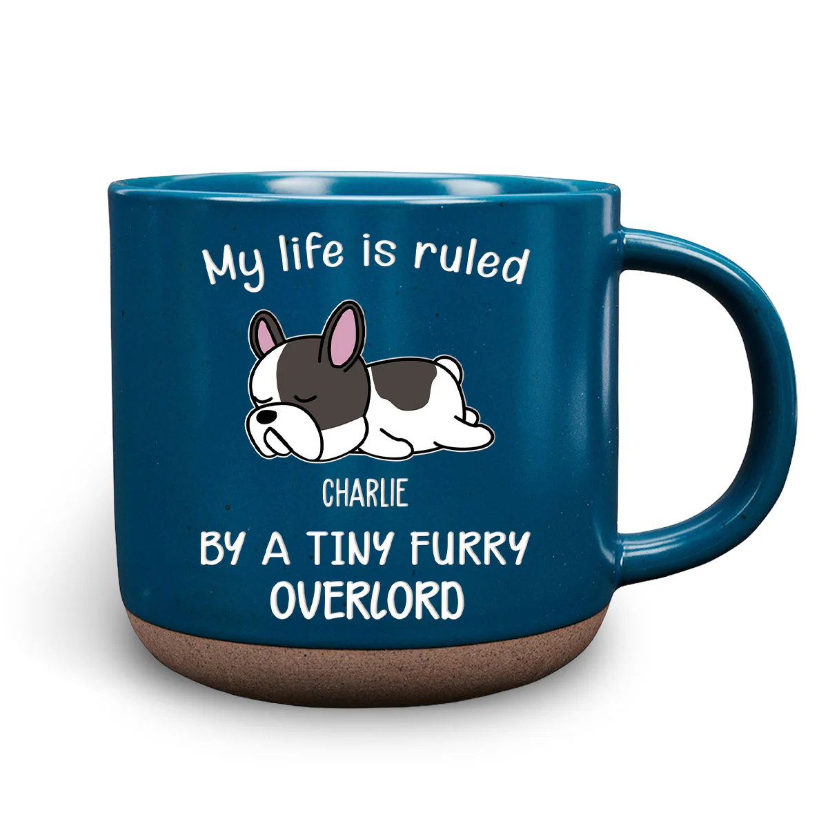Ruled By Tiny Furry Overlords Ver Dog - Personalized Custom Pottery Mug