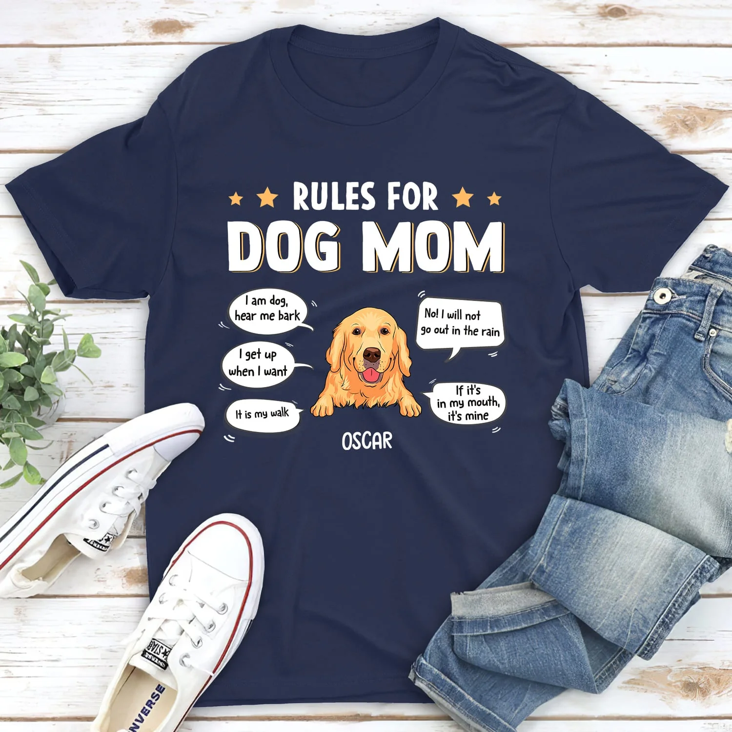 Rules For Dog Parent - Personalized Custom Unisex T-shirt - Image 2
