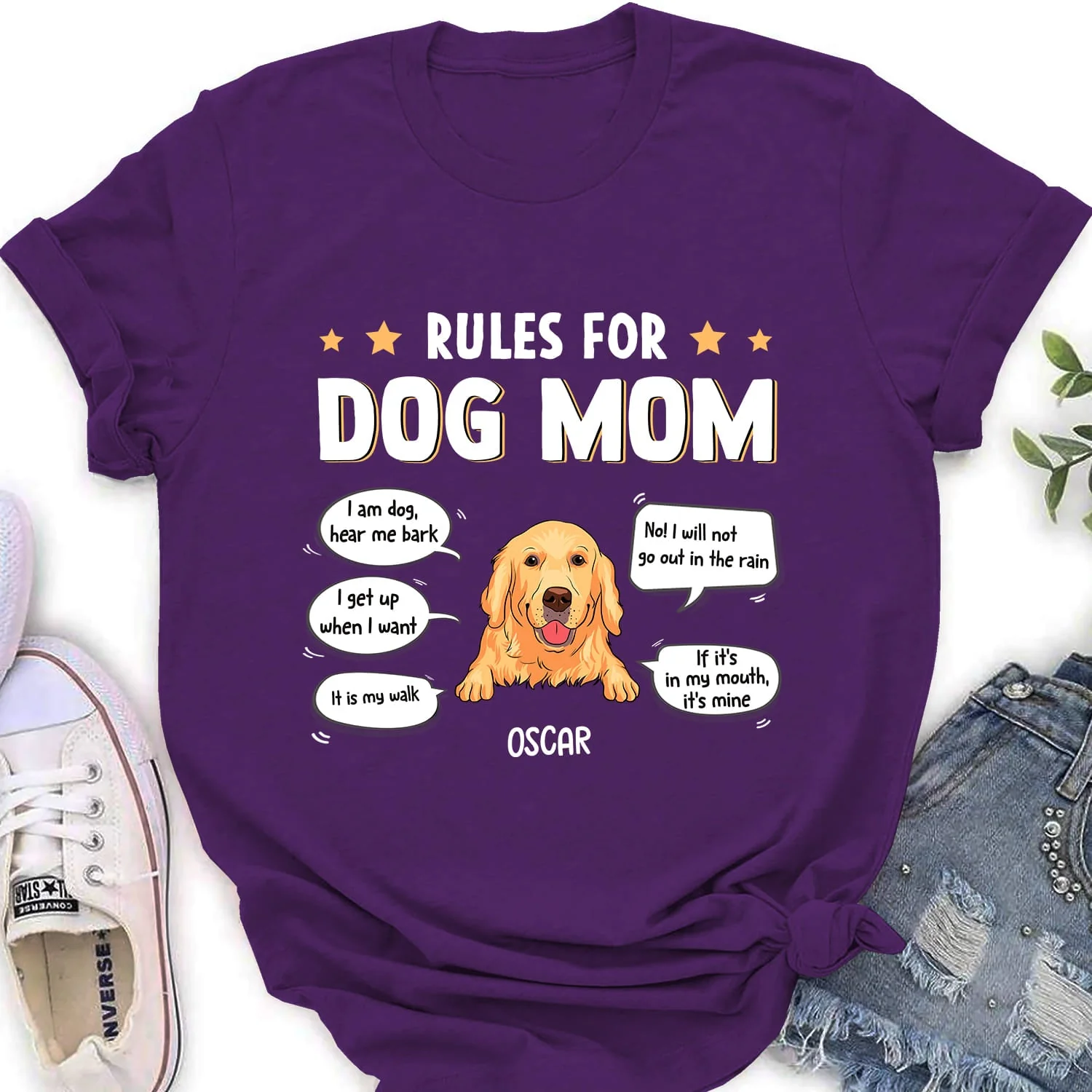 Rules For Dog Parent - Personalized Custom Women's T-shirt - Image 5