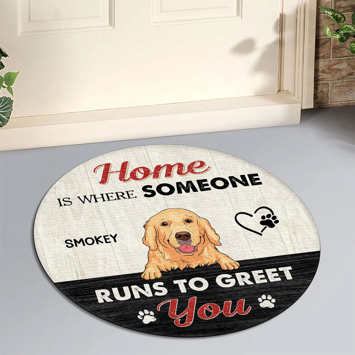 Runs To Greet - Personalized Custom Doormat - Image 2