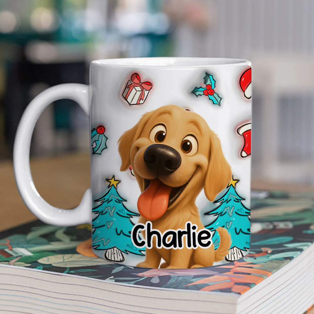 Santa Is Coming - Personalized Custom 3D Inflated Effect Mug - Image 2